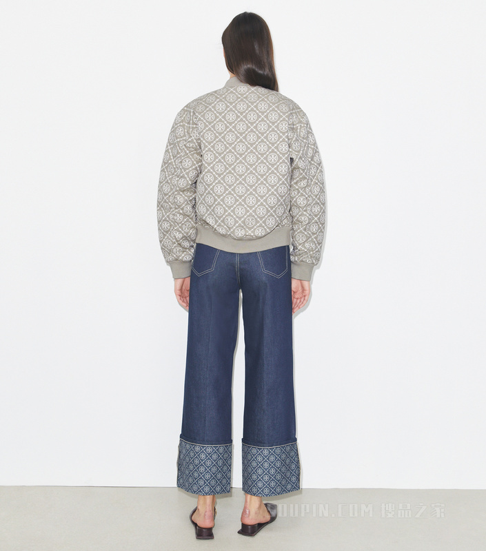 【马年特别系列】T Monogram 提花飞行员外套 浅灰色