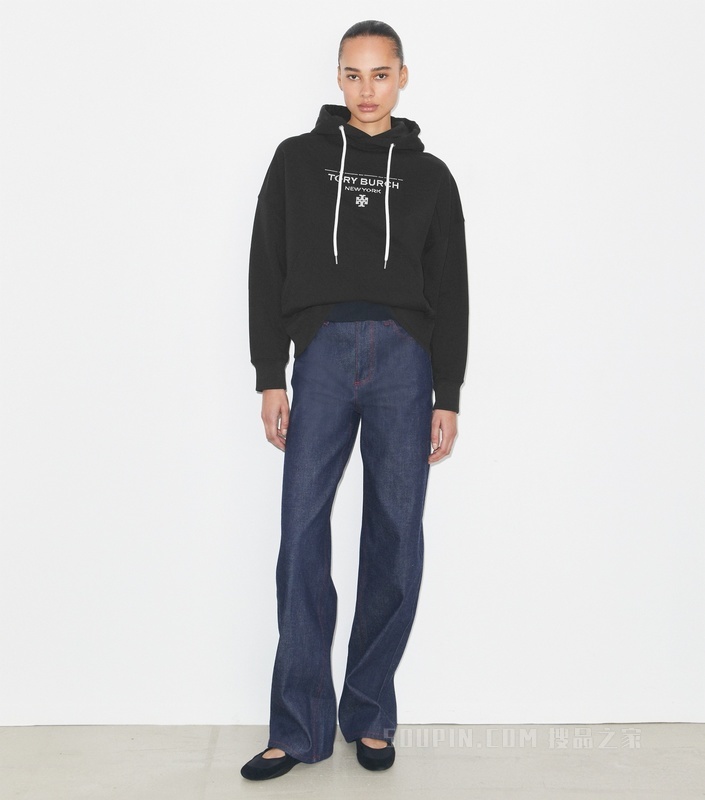 棉质连帽衫 黑色