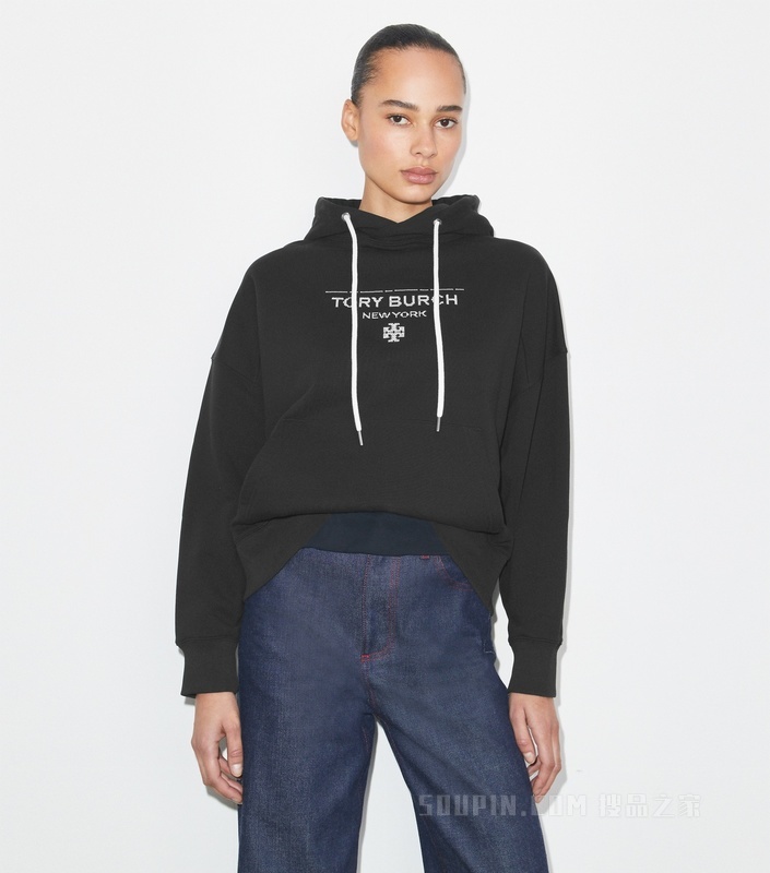 棉质连帽衫 黑色