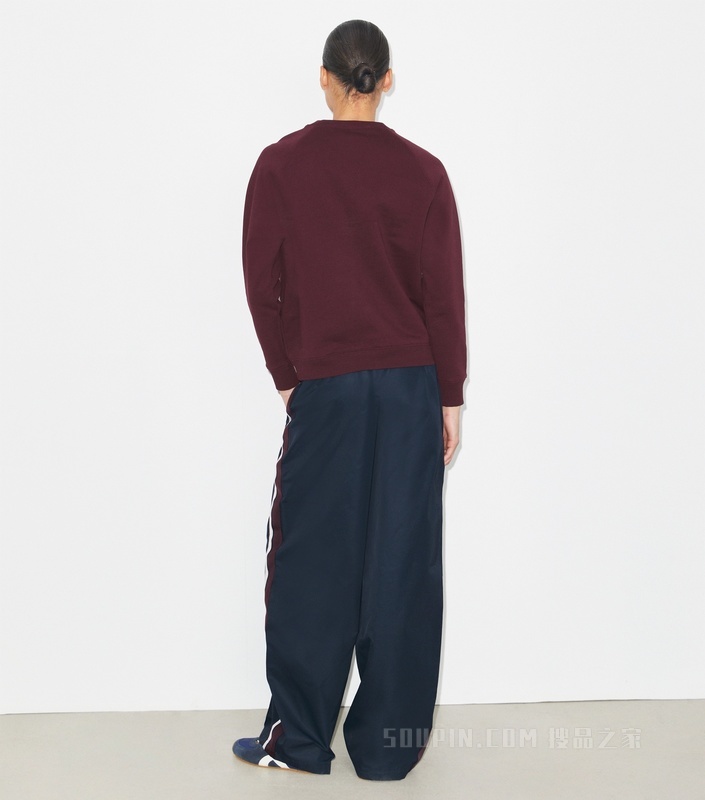 厚实棉质 Logo 圆领衫 深梅子色