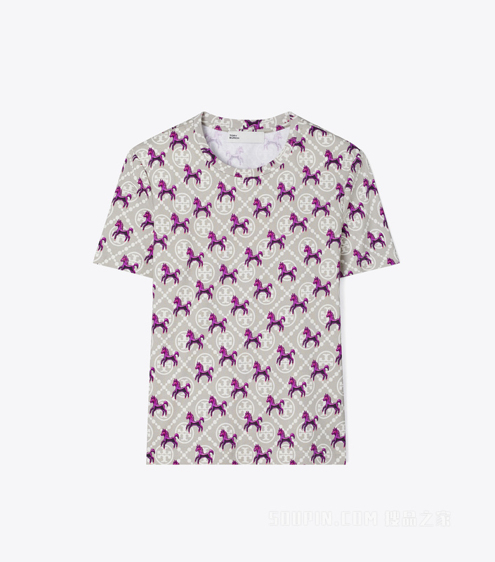 【马年特别系列】T Monogram 棉质T恤 紫红色