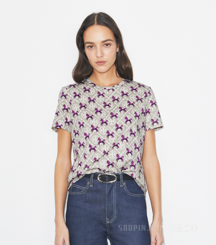 【马年特别系列】T Monogram 棉质T恤 紫红色