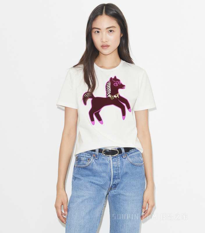 【马年特别系列】小马棉质T恤 勃垦地红