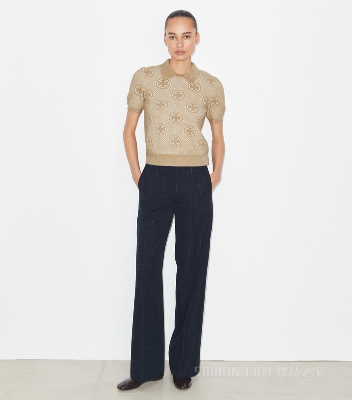 提花 Polo 衫 陶土色