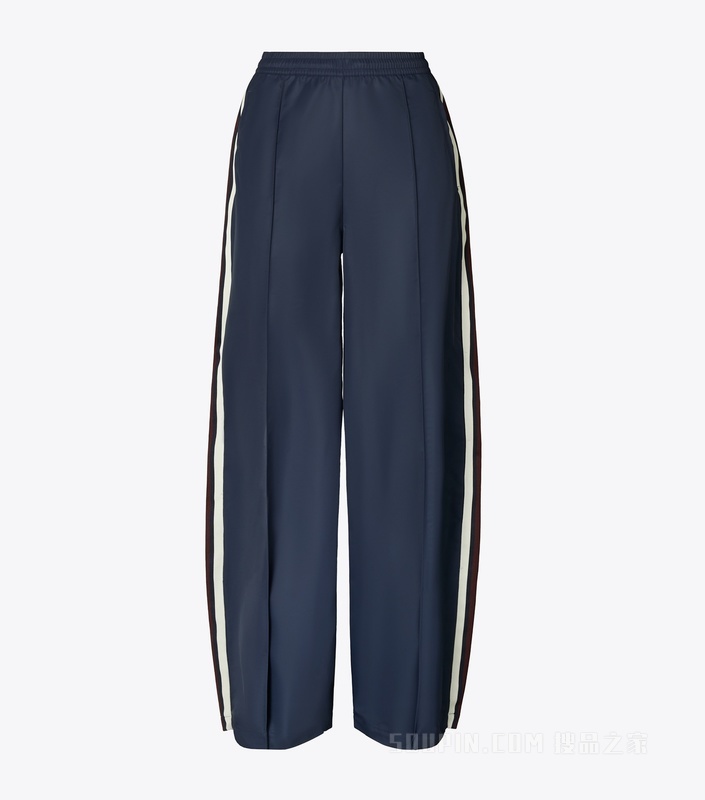 阔腿运动长裤 中调海军蓝