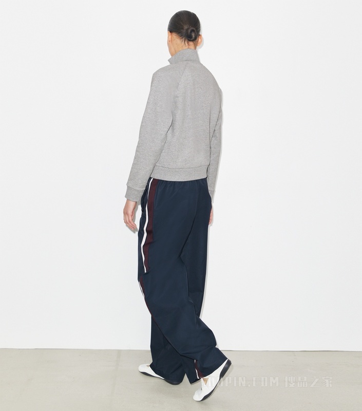 刺绣 Logo 棉质运动衫 中性灰色调