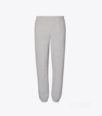 刺绣棉质运动裤 中性灰色调