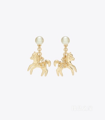 【马年特别系列】小马缀饰耳环 Tory 金/珍珠色