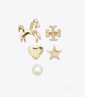 【马年特别系列】小马耳钉套装 Tory 金/水晶色/珍珠色