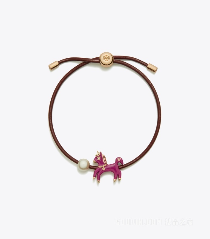 【马年特别系列】小马滑动扣手链 紫红色