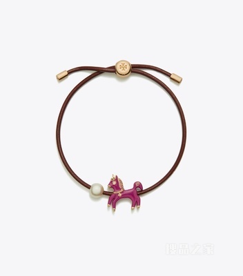 【马年特别系列】小马滑动扣手链 紫红色