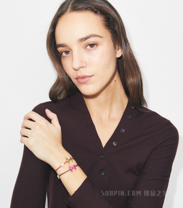 【马年特别系列】小马滑动扣手链 紫红色