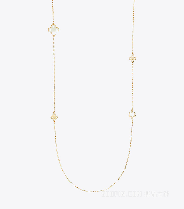 【礼物】Forget Me Not 勿忘我系列长款项链 Tory 金/珍珠母贝色