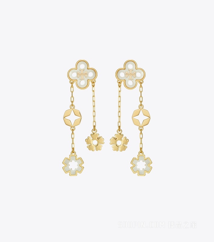 【礼物】Forget Me Not 勿忘我系列耳环 Tory 金/珍珠母贝色