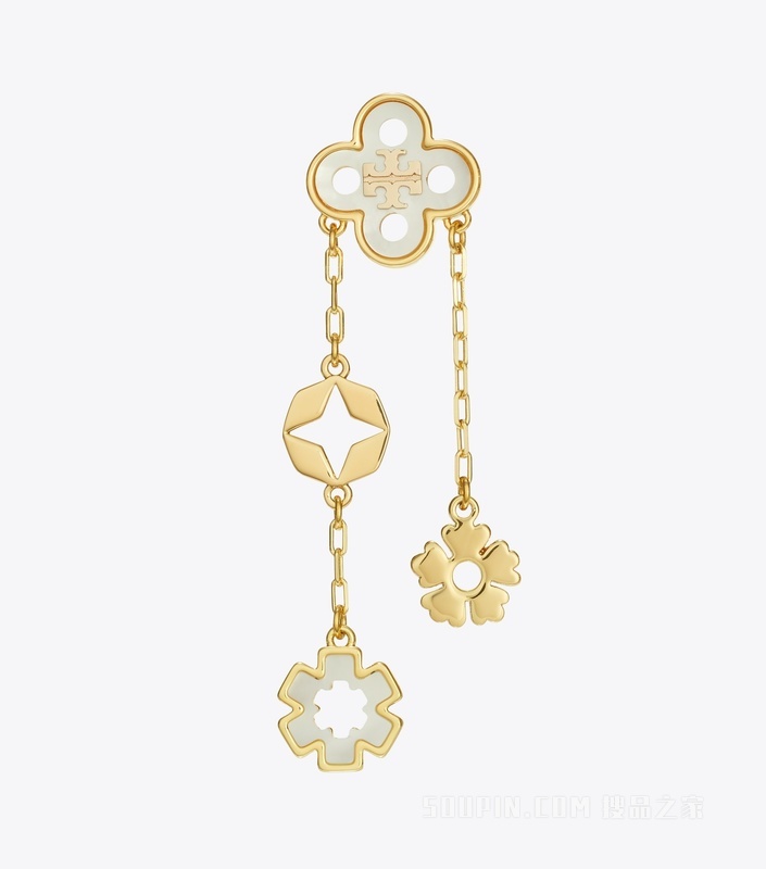【礼物】Forget Me Not 勿忘我系列耳环 Tory 金/珍珠母贝色