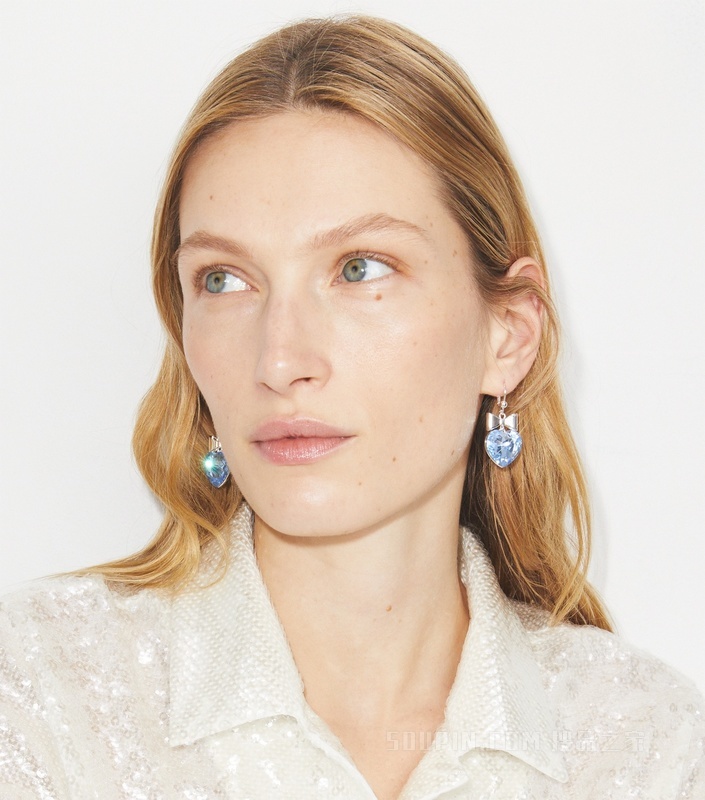 【礼物】Curiosity 奇思妙想系列心形与蝴蝶结耳环 Tory 金/水晶色