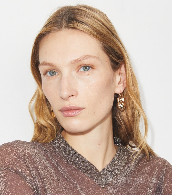 【礼物】Curiosity 奇思妙想系列心形与蝴蝶结耳环 Tory 金