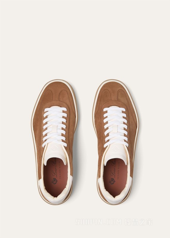 Tennis Walk运动鞋 二层小牛皮绒面革