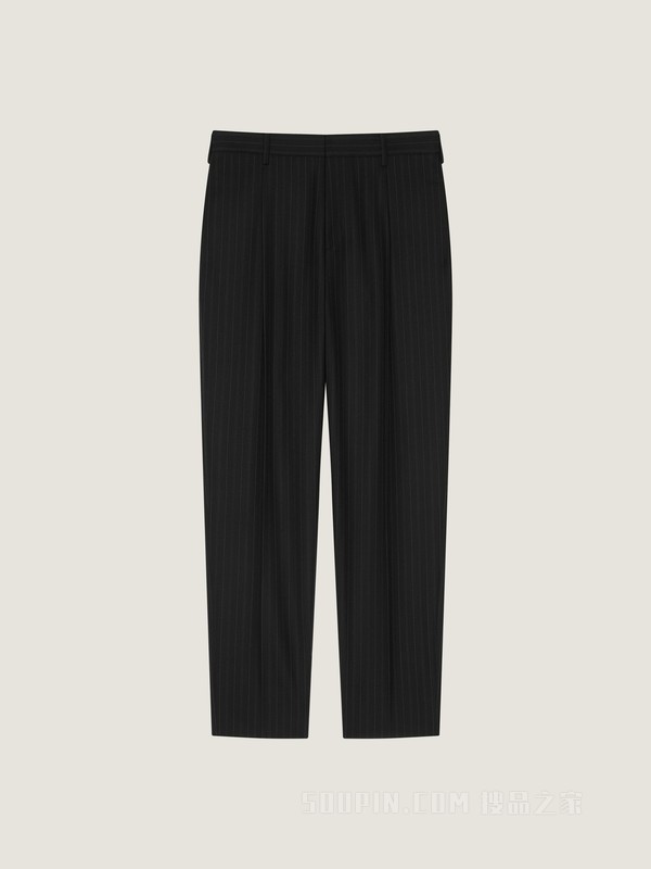 宽松版型细条纹长裤