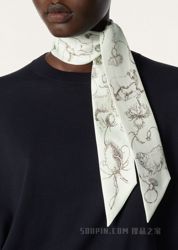 Le Origini Delle Eccellenze女士条形丝巾 桑蚕丝