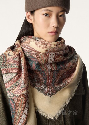 Chandani披肩 羊绒, 桑蚕丝