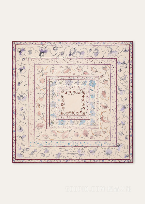 Giardino Delle Eccellenze方巾（90 x 90） 桑蚕丝