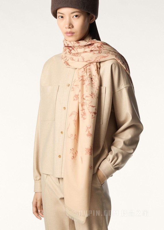 Albero Della Vita大号披肩 绵羊毛