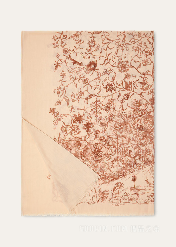 Albero Della Vita大号披肩 绵羊毛