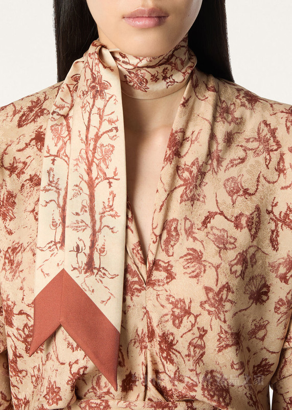 Albero Della Vita条形丝巾 桑蚕丝