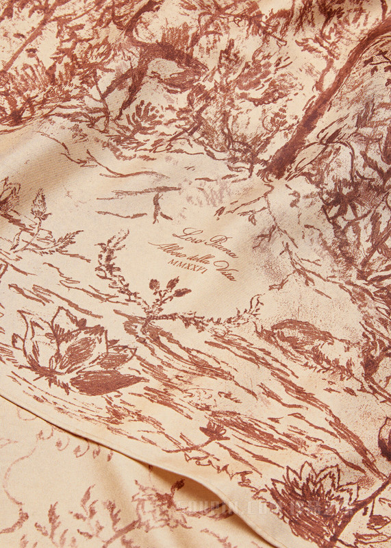 Albero Della Vita方巾（90 x 90） 桑蚕丝