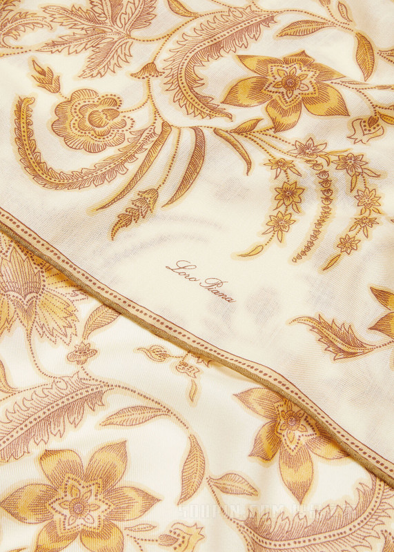 Daffodil Garden方巾（90 x 90） 羊绒, 桑蚕丝