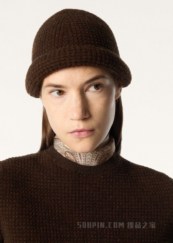 Monochrome针织帽 羊绒, 棉