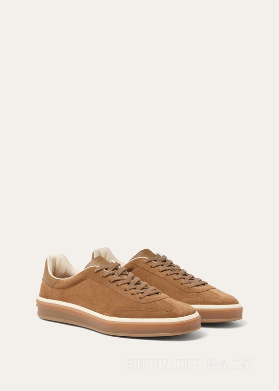 Tennis Walk运动鞋 二层小牛皮绒面革