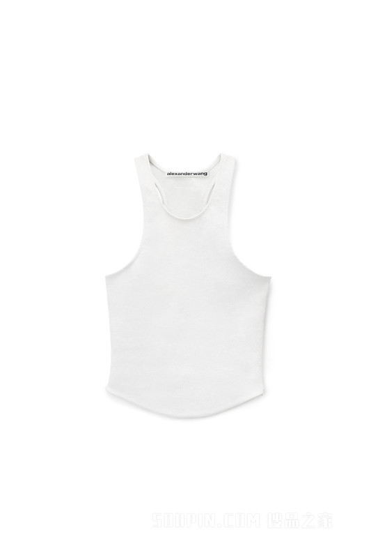 白色弹力皮革背心