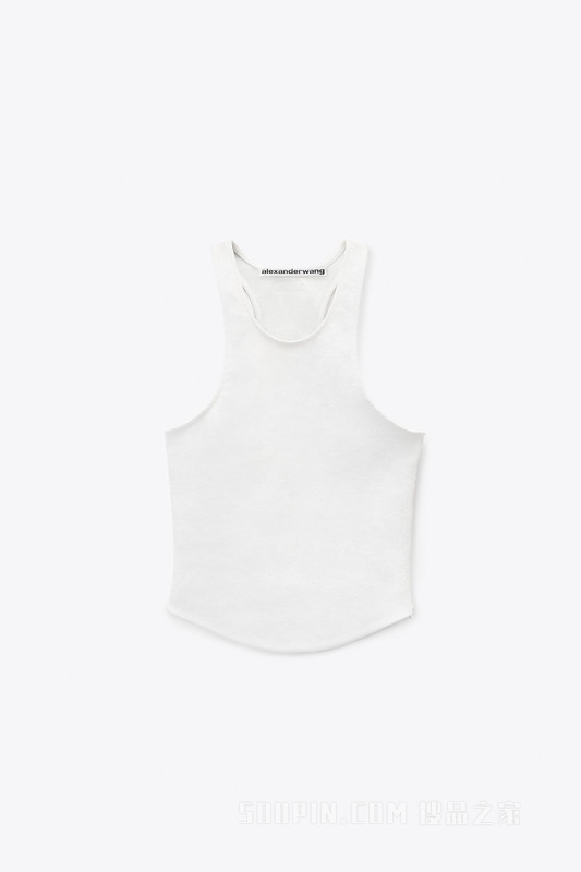 白色弹力皮革背心