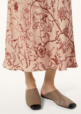 Alba女士平底穆勒鞋 羊绒, 桑蚕丝