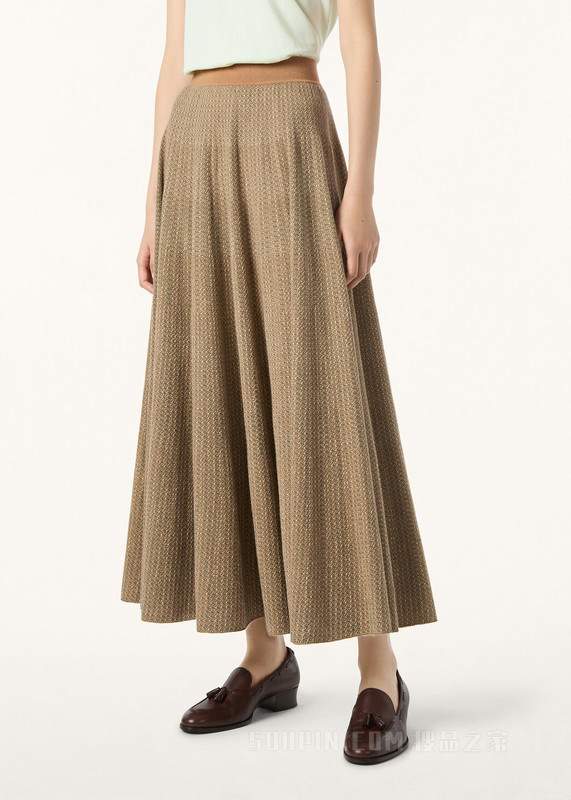 Magnolia女士半身裙 羊绒, 桑蚕丝, 棉