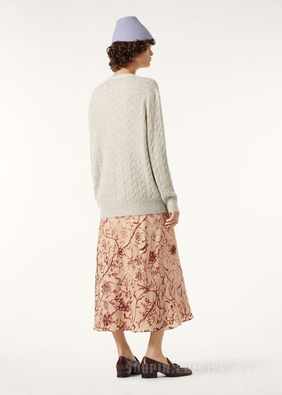 Walnut女士开衫 Pecora Nera®, 羊绒, 桑蚕丝