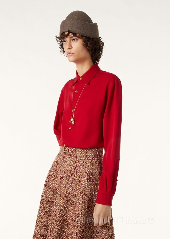 Thea女士衬衫 桑蚕丝, 绵羊毛