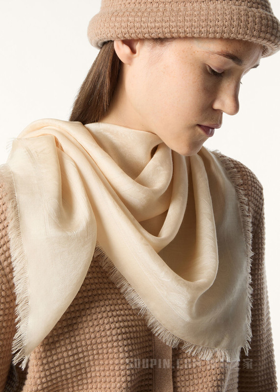 Chandani Horse女士方巾 羊绒, 桑蚕丝