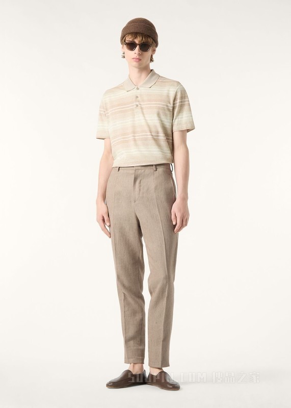 Fig 男士Polo衫 亚麻, 棉