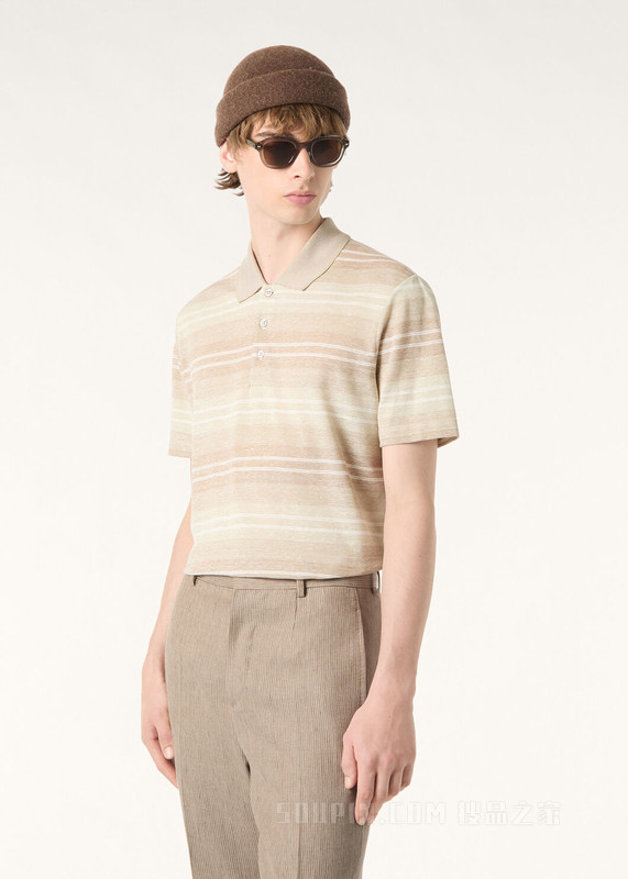Fig 男士Polo衫 亚麻, 棉