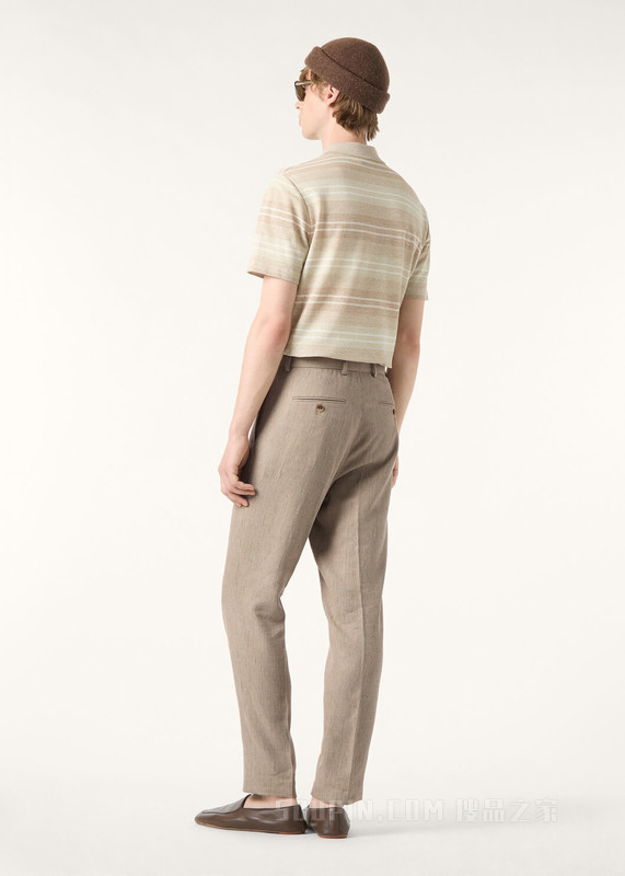 Fig 男士Polo衫 亚麻, 棉