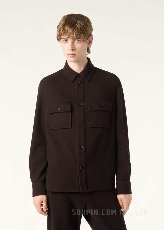 Marco男士衬衫式外套 羊绒, 棉 , 桑蚕丝