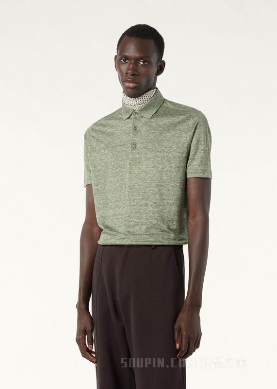 男士 Polo 衫 亚麻