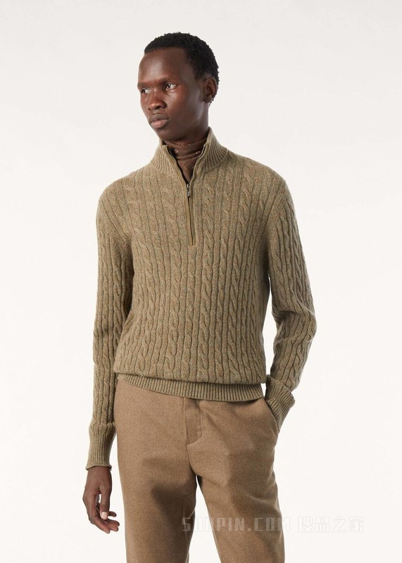 男士半高领针织衫 小羊绒