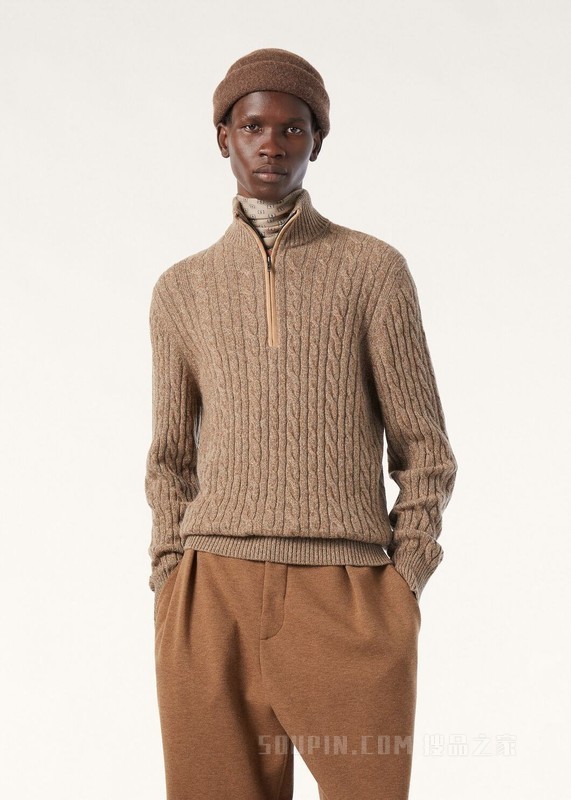 男士半高领针织衫 小羊绒