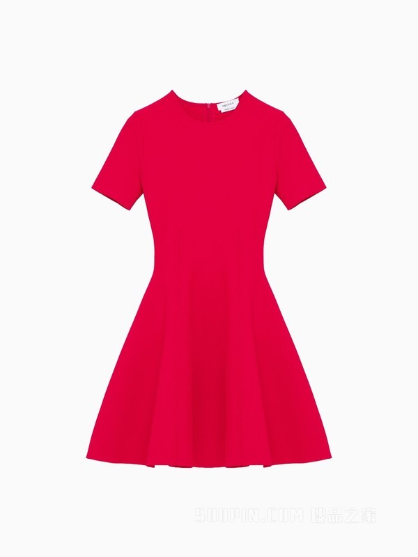 修身喇叭型迷你连衣裙
