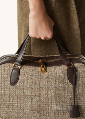 Needle中号手袋 初剪羊毛, 亚麻