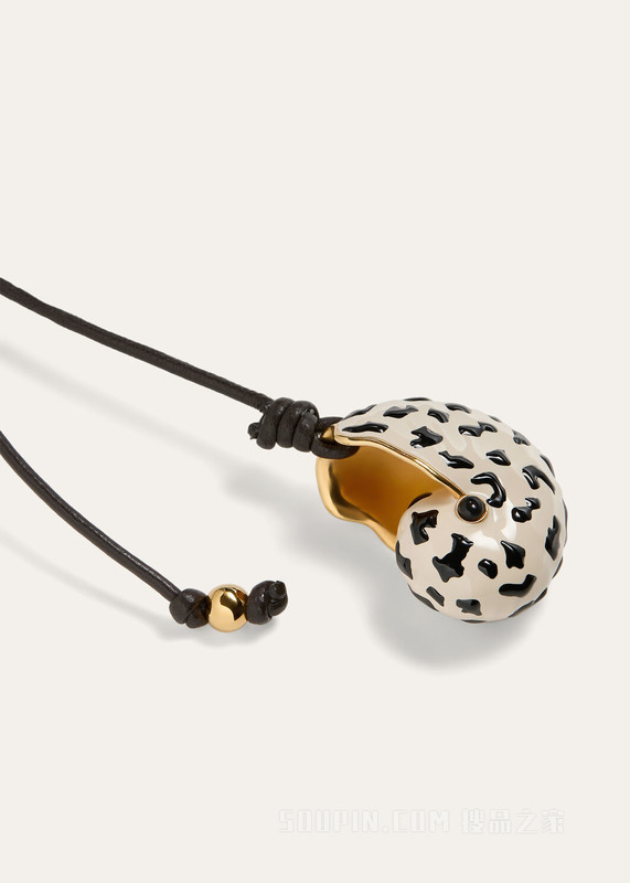 贝壳造型挂饰 黄铜, 珐琅